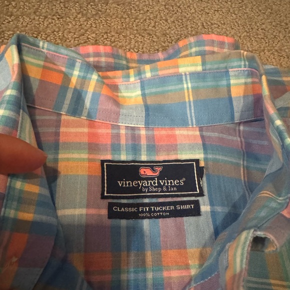 Vineyard Vines Classic Fit Tucker Shirt-Blue, Pink-Cotton-Pastels-Machine Wash - Picture 3 of 5